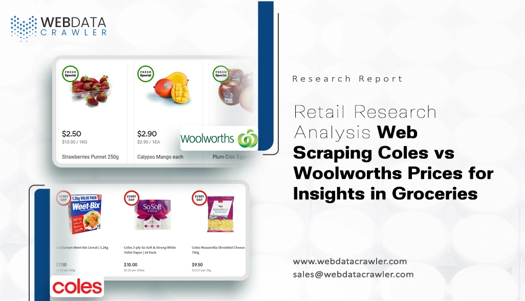 Retail Research Analysis: Web Scraping Coles vs Woolworths Prices for Insights in Groceries