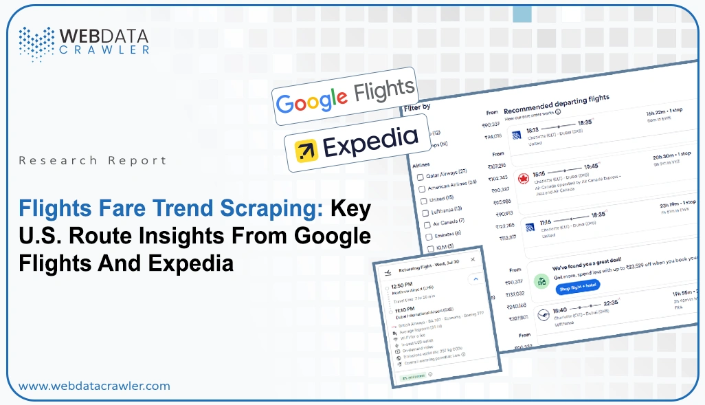 Flights Fare Trend Scraping: Key U.S. Route Insights From Google Flights And Expedia
